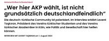 Wer hier AKP wählt ist grundsätzlich was, Herr Levent Taşkıran?