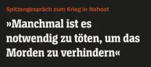 »Manchmal ist es notwendig zu töten, um das Morden zu verhindern«